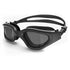 Adult Swimming Goggles Large Frame Anti-Fog UV Protection Silicone Waterproof Swim Glasses Mirrored Lens for Men and Women-Black