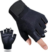 Fitness Gloves Half Finger Breathable Non Slip Weightlifting Training Workout Palm Support For Men And Women - Black M