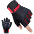 Fitness Gloves Half Finger Breathable Non Slip Weightlifting Training Workout Palm Support For Men And Women - Red L