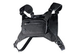 Water Resistant Running Vest Chest Pack Phone Holder for Running Lightweight Training Pack with Reflective Detail - Black