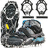 24 Spikes Crampons for Shoes, Anti Slip Ice Cleats for Shoes and Boots, Traction Ice Snow Grip with Stainless Steel Spikes and Silicone Men Women for Hiking, Walking, Climbing, Jogging,Fishing - M
