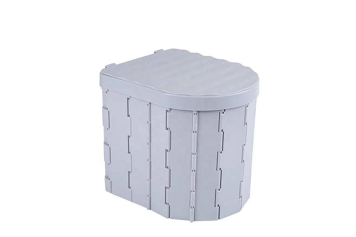 Portable Camping Toilet Folding Toilet for Adults with Lid -Gray