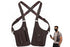 Outdoor Double Shoulder Armpit Bag with Multiple Pockets - Brown