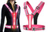LED Reflective Vest Running Gear USB Rechargeable LED Light Up Vest High Visibility with Adjustable Waist and Shoulde for Night Walking Cycling, High Visibility Running Vest with Reflective Strips -Pink