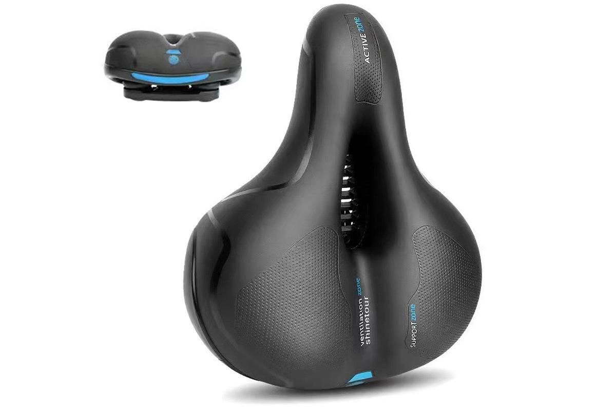 Air Cushion Shock Absorbing Mountain Bike Saddle Seat - Blue