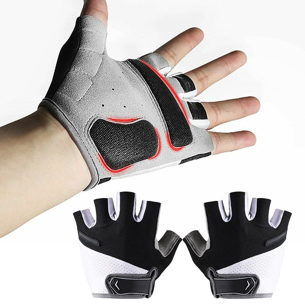1 Pair Cycling Half Finger Bike Gloves With Anti Slip Pad For Unisex - Black M