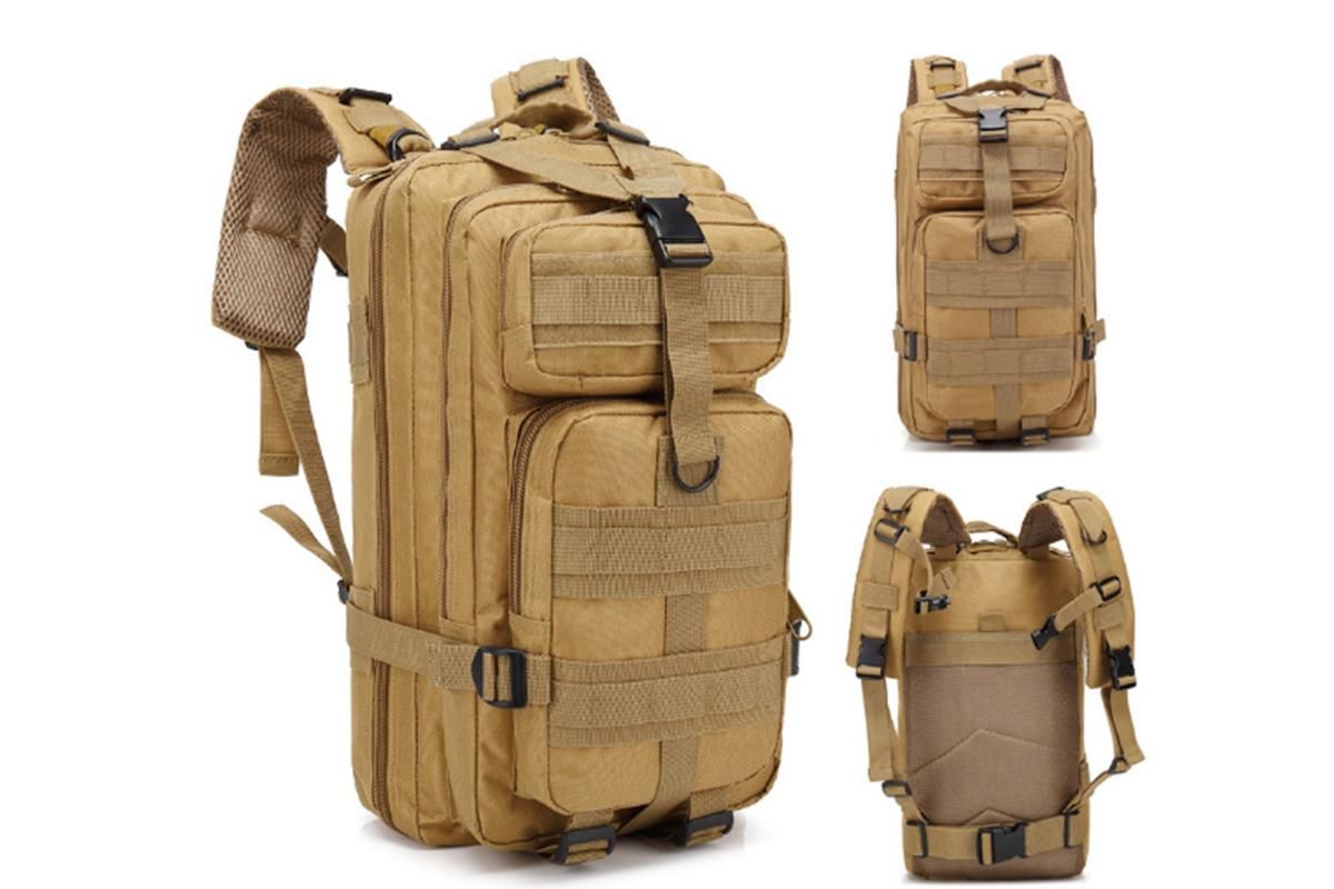 30L Military Backpack Tactical Hiking Camping Bag Rucksack for Outdoor Trek Travel -Khaki