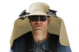 Outdoor Wide Brim Sun Hat With 2 Solar Fans Fishing And Beach Hat With Built In Fan -Khaki