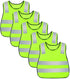 Kids Safety Vest Reflective High Visibility Vest Breathable Traffic Vest Costume Construction Vest Elastic Strap Safety Vest Neon Yellow Purpose for Running Cycling Jogging 5PCS - Yellow