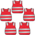 Kids Safety Vest Reflective High Visibility Vest Breathable Traffic Vest Costume Construction Vest Elastic Strap Safety Vest Neon Yellow Purpose for Running Cycling Jogging 5PCS - Red
