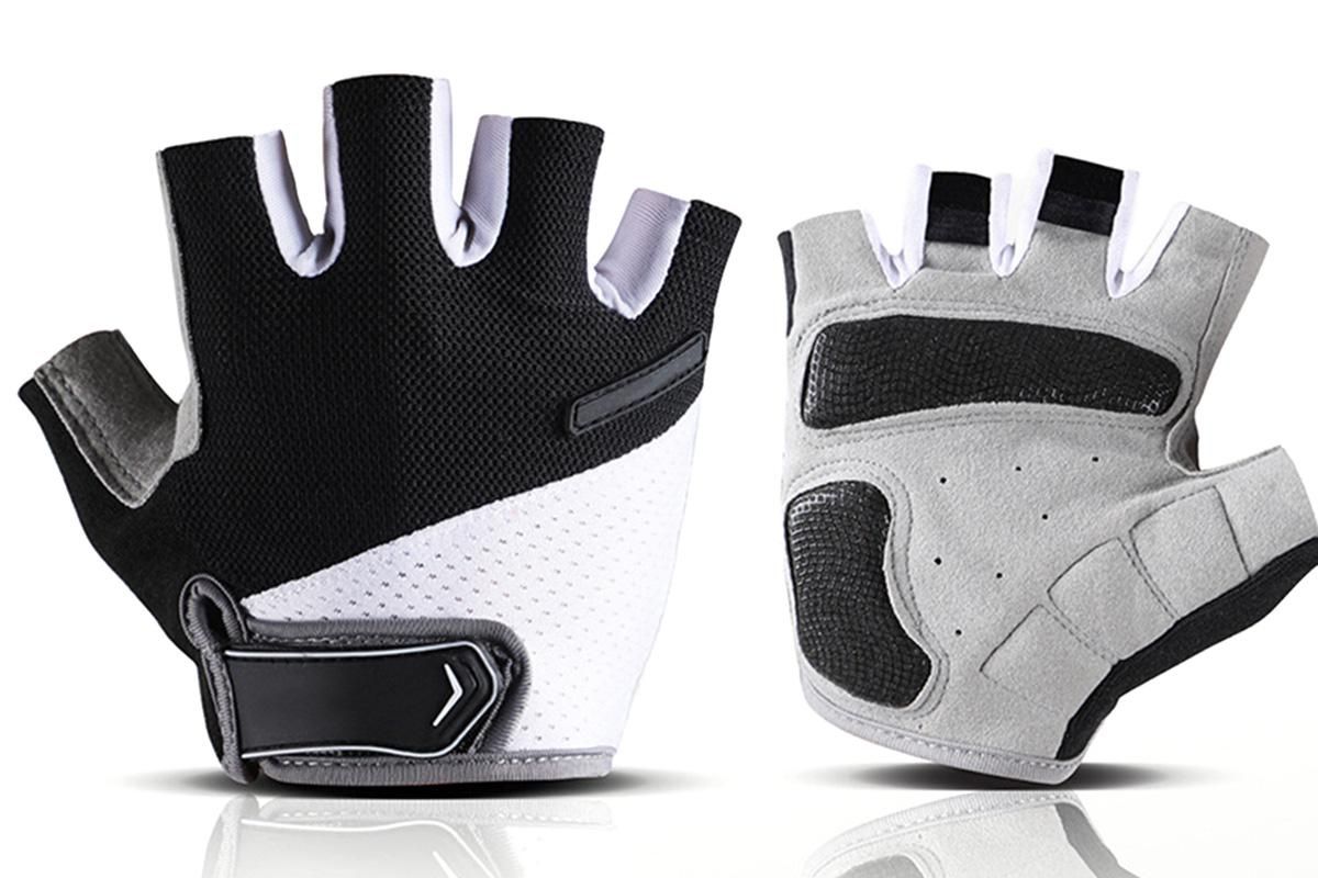 1 Pair Cycling Half Finger Bike Gloves With Anti Slip Pad For Unisex - Black & L