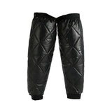 Cycling Leg Warmers Thermal Zipper Knee Sleeves Winter Waterproof 2pcs (Black)