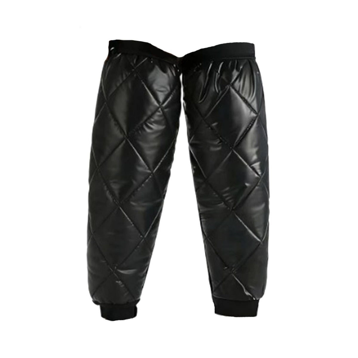 Cycling Leg Warmers Thermal Zipper Knee Sleeves Winter Waterproof 2pcs (Black)