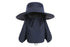Outdoor Sun Protection Fishing Cap Wide Brim Hat With Neck Flap And Face Cover - Navy Blue