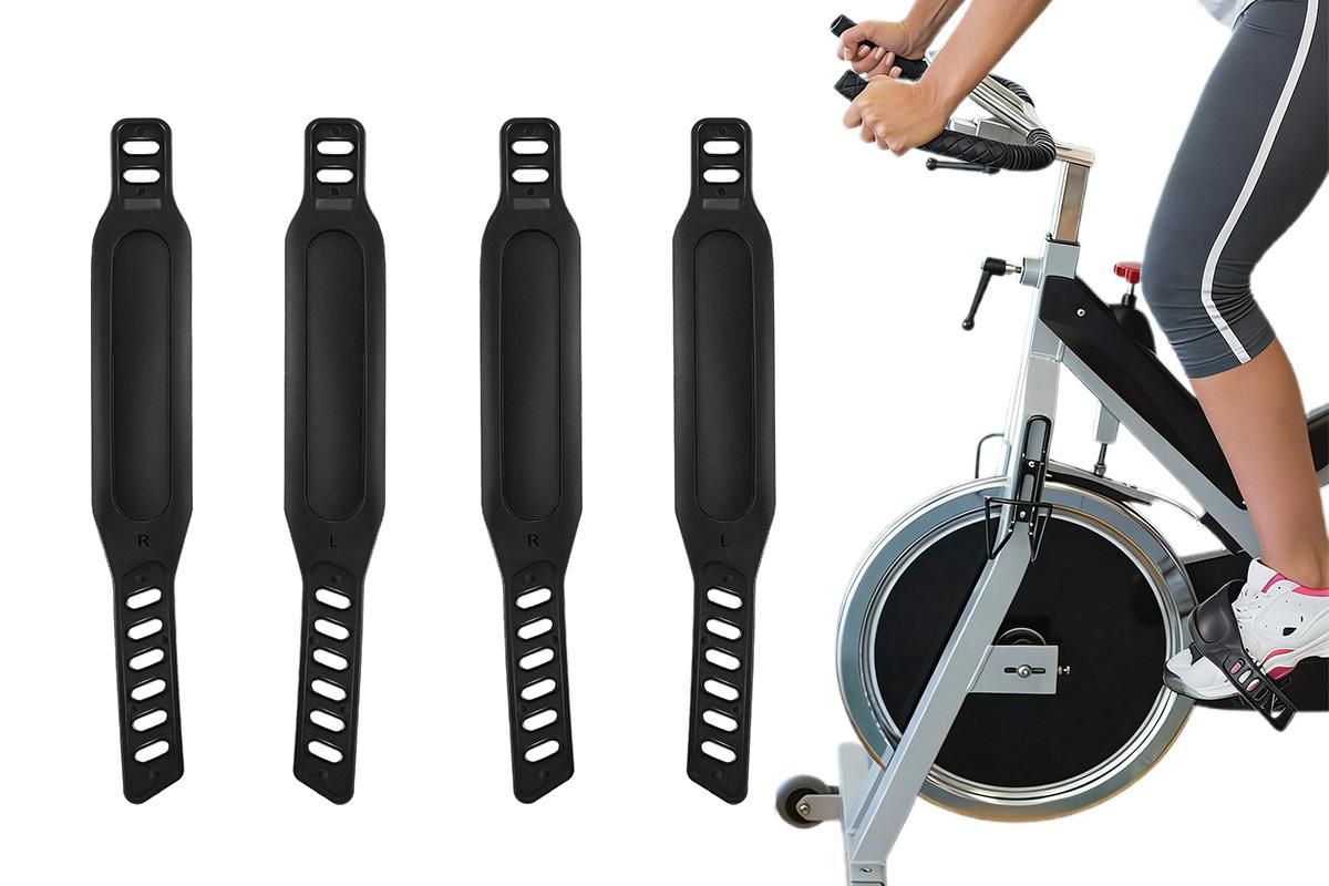 2 Pairs Bike Pedal Straps Foot Retainers for Indoor and Outdoor Cycling