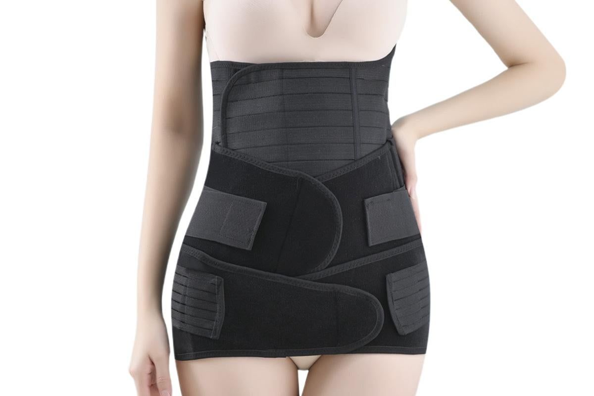 3 in 1 Postpartum Belly Band Waist Shapewear Recovery Girdle After Birth Support - Black & XL