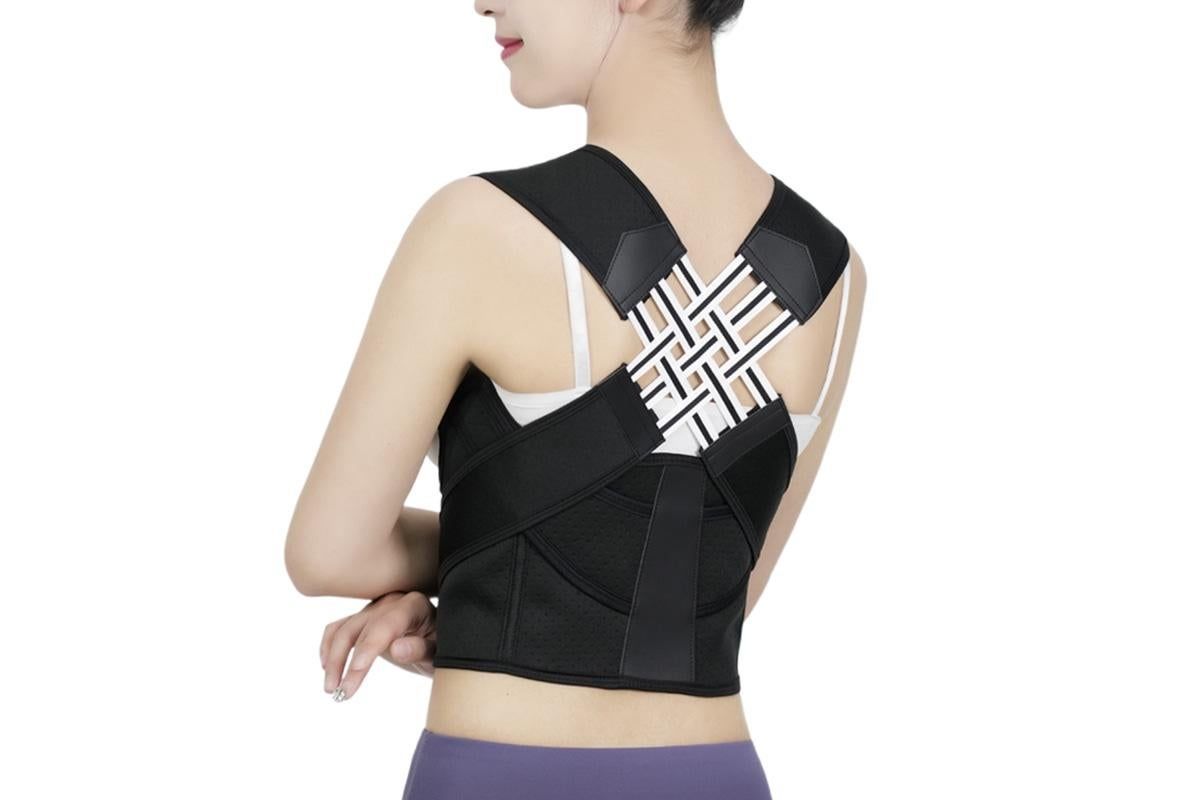 Adjustable Unisex Posture Corrector Shoulder Brace Belt Low Back Support For Women Men -Black / M