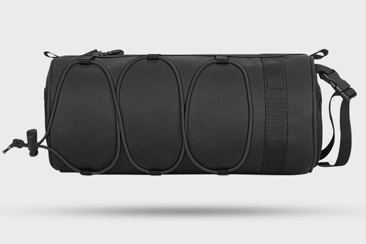 Bike Handlebar Bag Front Bike Bags Handlebar Storage Pouch Pack with Shoulder Strap - Black