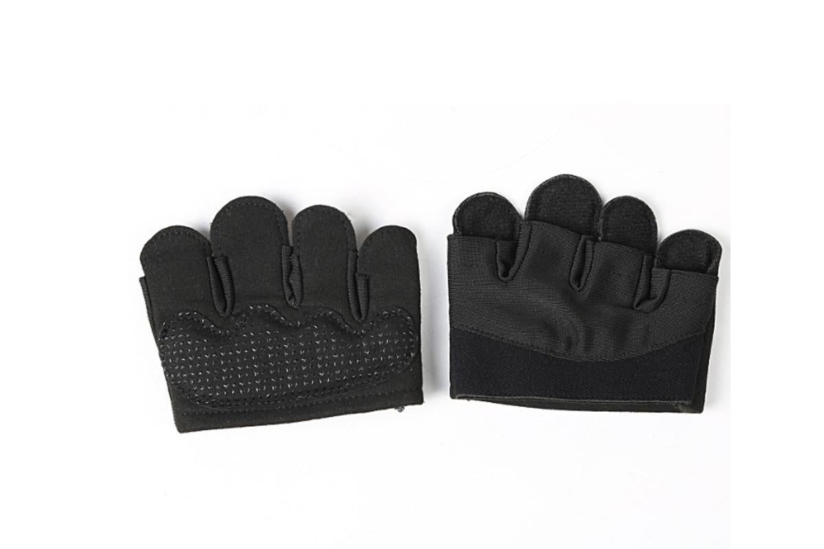 Breathable Workout Gloves Silicone Grip Half-Finger Gym Gloves for Weightlifting & Yoga - Black & M