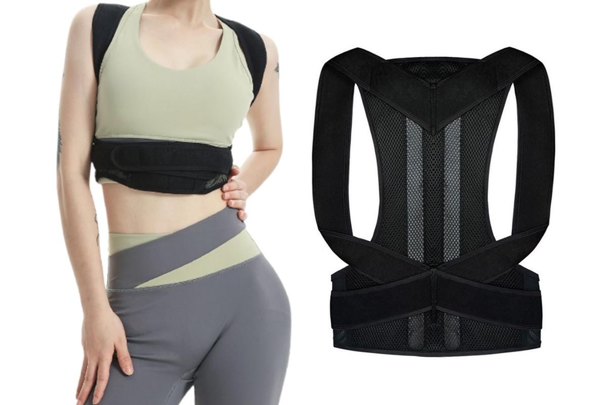 Hook and Loop Shoulder Support Brace Belt Back Posture Correctors -M
