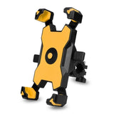 Yellow Secure Grip Bike Phone Mount Adjustable 360 Rotation Bicycle Handlebar Holder Universal Cradle For Mtb & Road Cycling Mounts & Holders