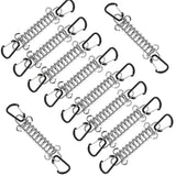 10Pcs Tent Wind Rope Spring Buckle Tent Tensioner Camping Deck Pegs Carabiner Clips Awning Tightener Fixed Hook