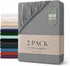 Hotel Quality Fitted sheets - 2 Piece Fitted sheets  -Breathable Bedding - Wrinkle, Fade, Stain Resistant- 26inch/40cm Deep Pocket Fitted Bed Sheet-Wrinkle and Fade Resistant,(Grey,Double)