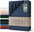 Hotel Quality Fitted sheets - 2 Piece Fitted sheets  -Breathable Bedding - Wrinkle, Fade, Stain Resistant- 26inch/40cm Deep Pocket Fitted Bed Sheet-Wrinkle and Fade Resistant,(Navy,King)
