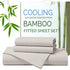 Hotel Breathable Bamboo Fitted Sheet & Pillowcase-3 Piece-Ultra Soft 2000TC Breathable Fitted Bed Sheets Set with 37 Centimetre Deep Pocket-Cooling Sheets for Hot Sleepers(Silver-gray,Double)
