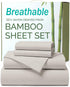 4 Piece Ultra Soft Bamboo Breathable Sheet Set -Hotel 2000TC Breathable Bed Sheets Set with 37 Centimetre Deep Pocket-Breathable Sheets for Hot Sleepers(Silver-gray,Double)