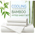 Hotel Breathable Bamboo Fitted Sheet & Pillowcase-2 Piece-Ultra Soft 2000TC Breathable Fitted Bed Sheets Set with 37 Centimetre Deep Pocket-Cooling Sheets for Hot Sleepers(White,King Single)