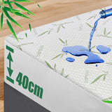 Waterproof Mattress Protector,Breathable Mattress Cover,3D Air Fabric Cooling Bed Pad Cover, Deep Pocket 40cm(King Single,Green)
