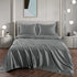 Art Silk Satin Sheet Set Hotel 4 Pieces Fitted/Flat Sheet Bedding Set-Luxury Soft Silky Sheets for Hair and Skin, Similar to Silk Bed Sheets Set 4 Pieces(King,Grey)