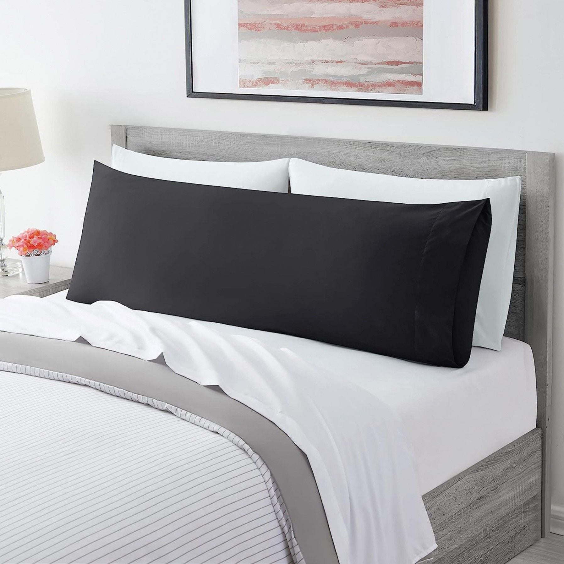Ultra Soft Microfiber Body Pillow Cover/Pillowcases with Envelope-style pocket (50cm x 150cm Body Pillow Cover,black )