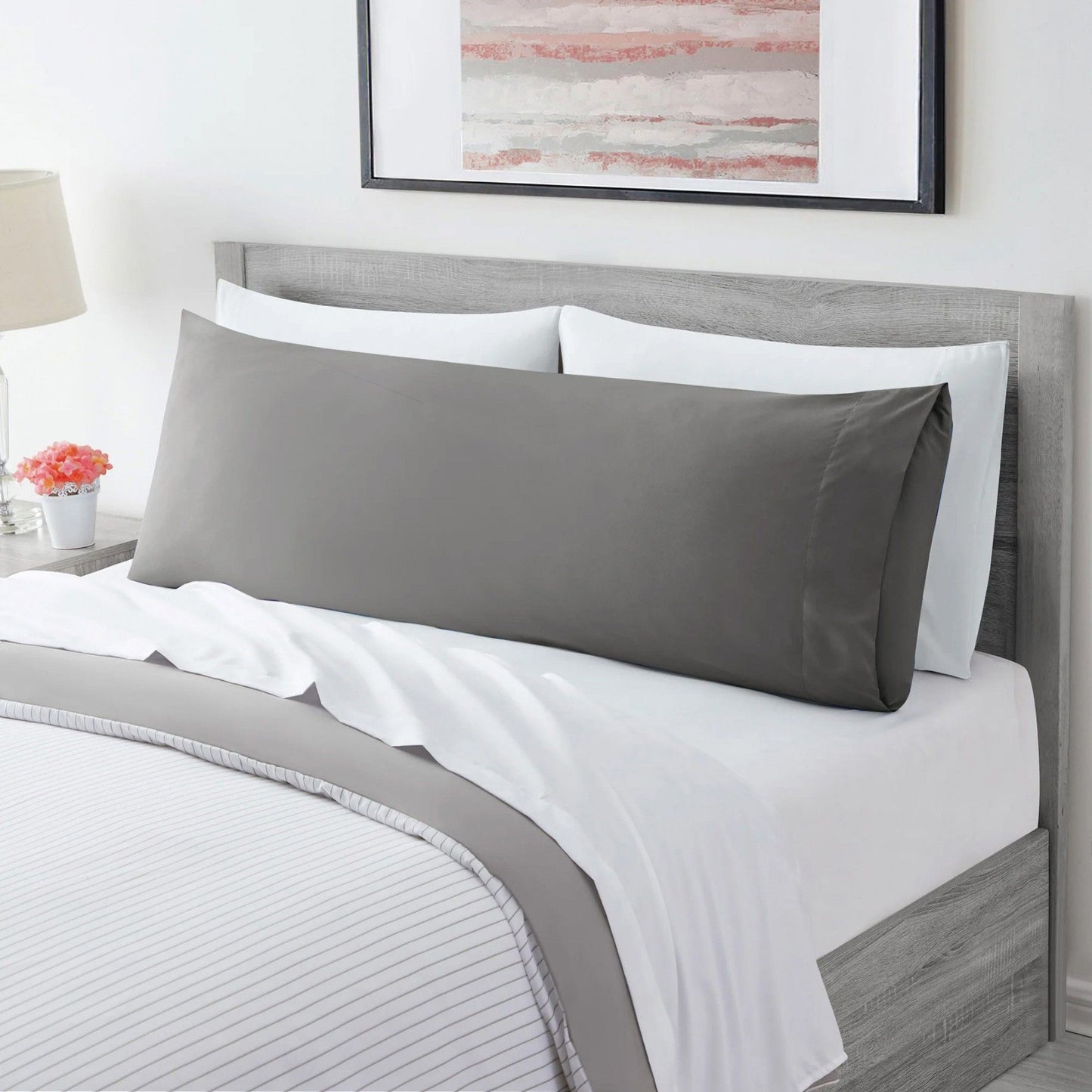 Ultra Soft Microfiber Body Pillow Cover/Pillowcases with Envelope-style pocket (50cm x 150cm Body Pillow Cover,Grey )