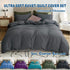 3 Piece Hotel Soft Microfiber Quilt Cover Set-2000TC Duvet/Donna Cover Set & Pillowcases -1 Quilt Cover Zipper Closure & 1 x Pillowcases-Breathable Bedding - Wrinkle, Fade, Stain Resistant(Dark gray,King)