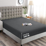 Hotel Quality Fitted Sheet - 1 Piece Fitted Sheet  -Breathable Bedding - Wrinkle, Fade, Stain Resistant- 16inch/40cm Deep Pocket Fitted Bed Sheet-Wrinkle and Fade Resistant,(Dark gray,King)