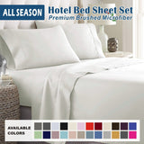 3 Piece Bed Sheet Set- Bedding Sheets & Pillowcases -Breathable Bedding - Wrinkle, Fade, Stain Resistant-Deep Pocket Flat Fitted Bed Sheet Set(Raw white,King Single)