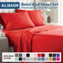 3 Piece Bed Sheet Set- Bedding Sheets & Pillowcases -Breathable Bedding - Wrinkle, Fade, Stain Resistant-Deep Pocket Flat Fitted Bed Sheet Set(Red,King Single)