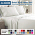 4 Piece Bed Sheet Set- Bedding Sheets & Pillowcases -Breathable Bedding - Wrinkle, Fade, Stain Resistant-Deep Pocket Flat Fitted Bed Sheet Set(Raw white,Queen)