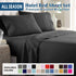 4 Piece Bed Sheet Set- Bedding Sheets & Pillowcases -Breathable Bedding - Wrinkle, Fade, Stain Resistant-Deep Pocket Flat Fitted Bed Sheet Set(Black,Queen)