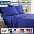 4 Piece Bed Sheet Set- Bedding Sheets & Pillowcases -Breathable Bedding - Wrinkle, Fade, Stain Resistant-Deep Pocket Flat Fitted Bed Sheet Set(Royal blue,Queen)