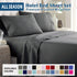 4 Piece Bed Sheet Set- Bedding Sheets & Pillowcases -Breathable Bedding - Wrinkle, Fade, Stain Resistant-Deep Pocket Flat Fitted Bed Sheet Set(Dark gray,Queen)