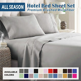 4 Piece Bed Sheet Set- Bedding Sheets & Pillowcases -Breathable Bedding - Wrinkle, Fade, Stain Resistant-Deep Pocket Flat Fitted Bed Sheet Set(Silver-gray,Queen)