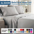 4 Piece Bed Sheet Set- Bedding Sheets & Pillowcases -Breathable Bedding - Wrinkle, Fade, Stain Resistant-Deep Pocket Flat Fitted Bed Sheet Set(Silver-gray,Queen)