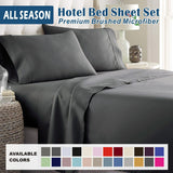 3 Piece Bed Sheet Set- Bedding Sheets & Pillowcases -Breathable Bedding - Wrinkle, Fade, Stain Resistant-Deep Pocket Flat Fitted Bed Sheet Set(Dark gray,Single)