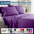 3 Piece Bed Sheet Set- Bedding Sheets & Pillowcases -Breathable Bedding - Wrinkle, Fade, Stain Resistant-Deep Pocket Flat Fitted Bed Sheet Set(Purple,Single)