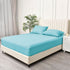 3 Piece Fitted Sheet Set- Fitted Sheet & Pillowcases -Breathable Bedding - Wrinkle, Fade, Stain Resistant- 40cm Deep Pocket Fitted Bed Sheet Set(Ice blue,Super King)