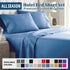 4 Piece Bed Sheet Set- Bedding Sheets & Pillowcases -Breathable Bedding - Wrinkle, Fade, Stain Resistant-Deep Pocket Flat Fitted Bed Sheet Set(Ocean,Super King)