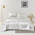 Satin Quilt cover Set Hotel 3 Pieces Quilt cover with Pillowcase, Art Silk Bedding Set-Luxury Soft Silky pillowcase for Hair and Skin, Similar to Silk Duvet/Donna Cover Set- 3 Pieces(Super King,White)